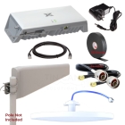 Cel-fi building kit with RFI LPDA donor and low profile ceiling mount antennas